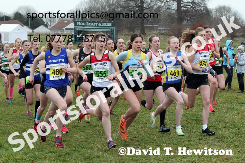 Womens under-17s and under-20s, 2021 North Eastern Cross Country Championships, Sedgefield. Photo: David T. Hewitson/Sports for All Pics